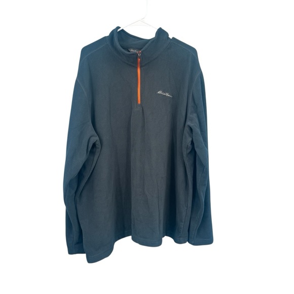 NWOT Eddie Bauer Dark Gray Pullover with Orange Zipper - Picture 1 of 4